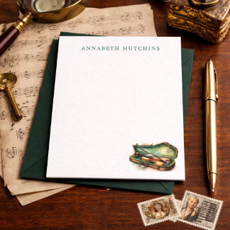 Personalized Violin Stationery Note Cards