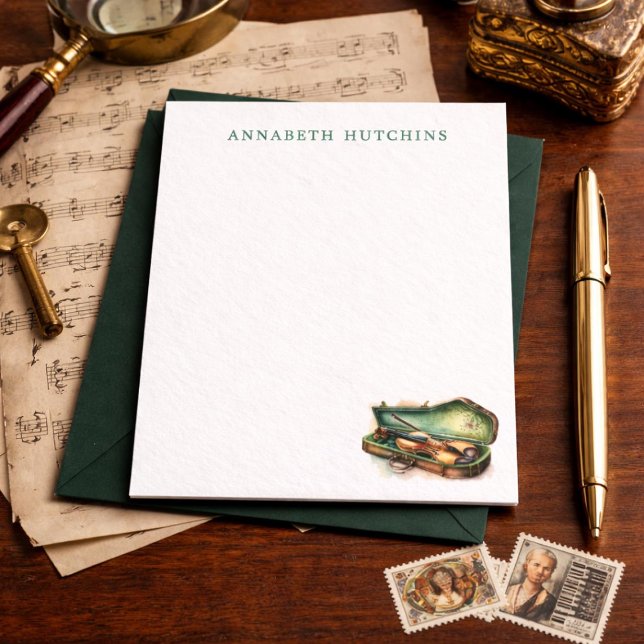 Personalized Violin Stationery Note Cards (Creator Uploaded)