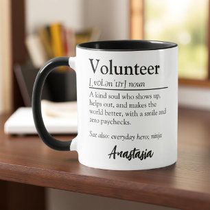Personalized Volunteer Definition Appreciation Mug