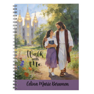 Personalized 'Walk with Me' Christian LDS Journal3 Notebook