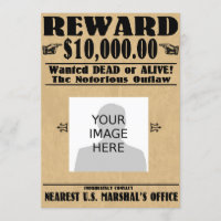 Personalized Wanted Dead or Alive Invitation