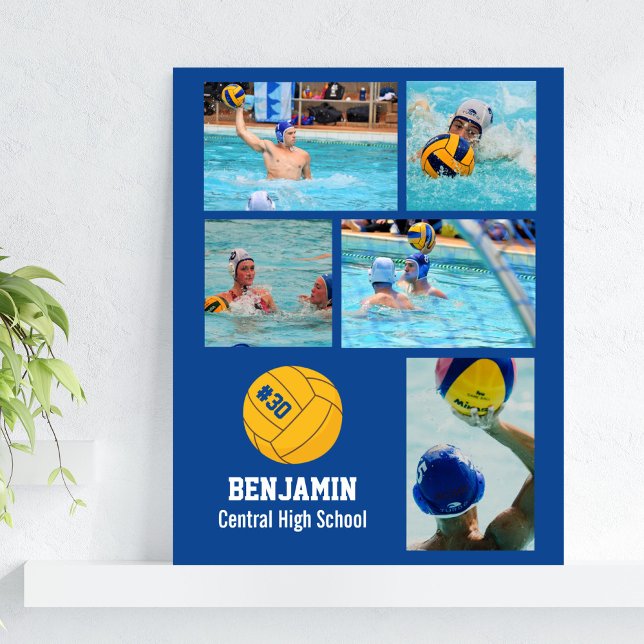 Personalized Water Polo Photo Collage Team Name #  Poster (Creator Uploaded)