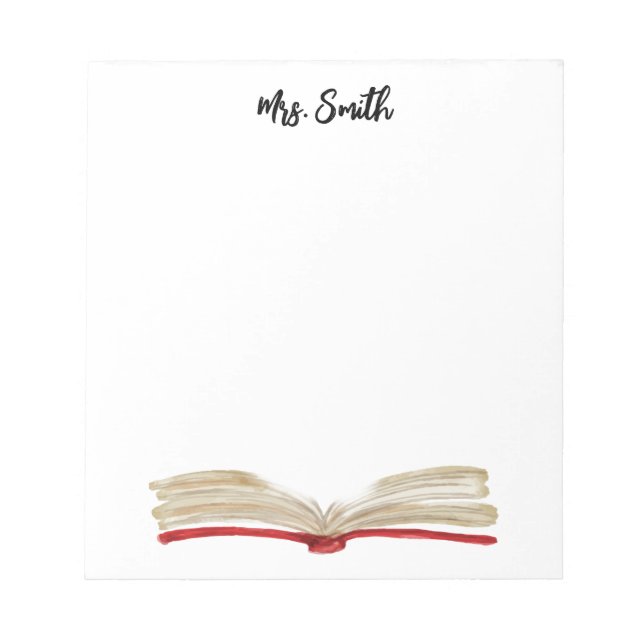 PERSONALIZED WATERCOLOR BOOK notepad (Front)