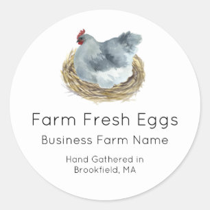 Personalized Watercolor Chicken Egg Carton Label