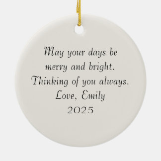 Personalized Watercolor Christmas Ceramic Tree Decoration