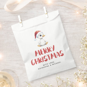 Personalized Watercolor Christmas Goose Duck Favour Bags