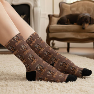 Personalized Watercolor Dachshund Socks