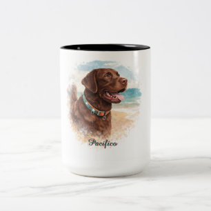 Personalized Watercolor Dog Portrait Mug   Custom 