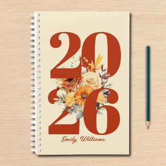 Personalized watercolor floral  planner