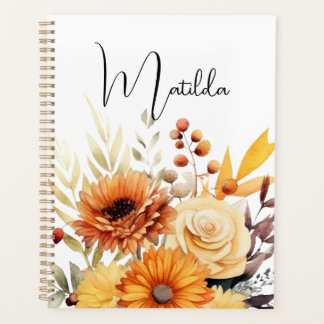 Personalized Watercolor floral  Planner