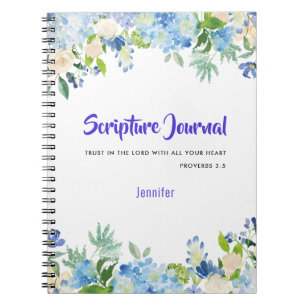 Personalized Watercolor Floral Scripture Journal