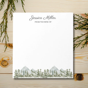 Personalized Watercolor Forest From The Desk of Notepad