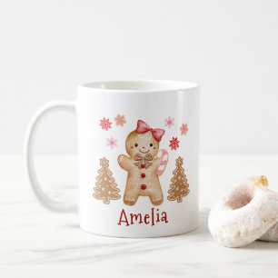 Personalized Watercolor Gingerbread Cookie  Coffee Mug
