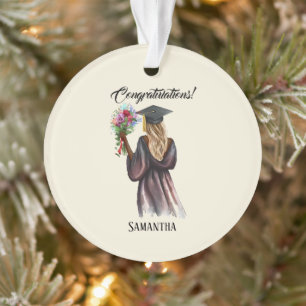 Personalized Watercolor Graduation (14) Ornament