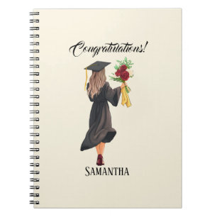 Personalized Watercolor Graduation  Notebook