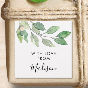 Personalized Watercolor Greenery Favour Tags