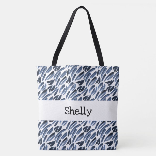 PERSONALIZED WATERCOLOR PRINT TOTE (Front)