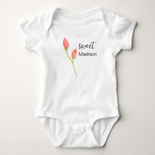 PERSONALIZED WATERCOLOR ROSE bodysuit