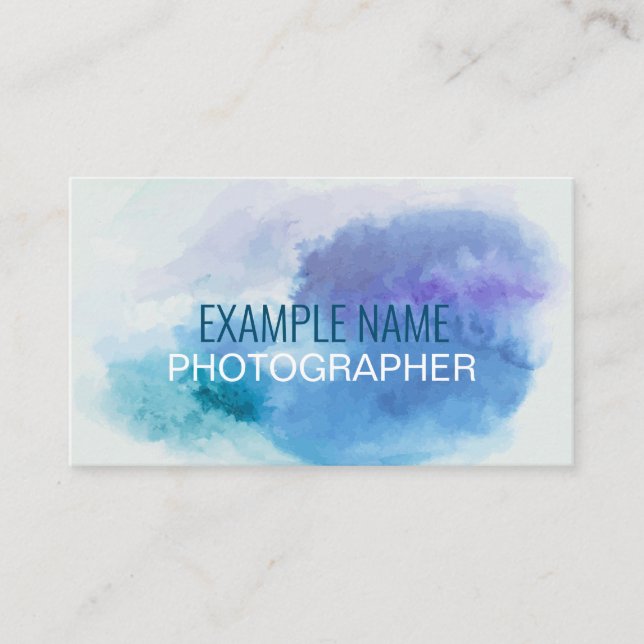 Personalized "Watercolor Splash" (American) Business Card (Front)