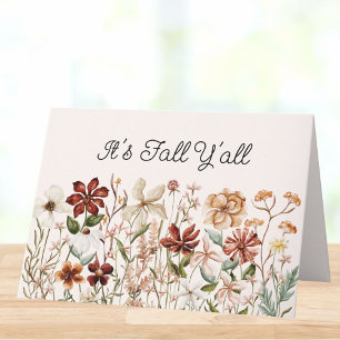 Personalized Watercolor Vintage Wildflower Meadow Card