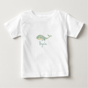 PERSONALIZED WATERCOLOR WHALE one-piece Baby T-Shirt