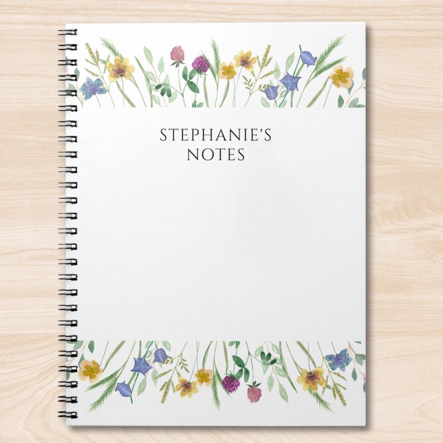 Personalized Watercolor Wildflower Notebook (Creator Uploaded)