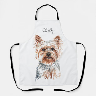Personalized Watercolor Yorkie Apron