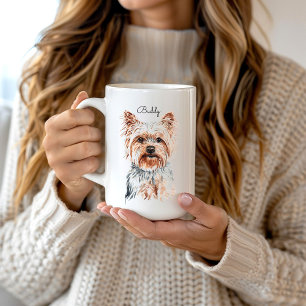 Personalized Watercolor Yorkie Coffee Mug