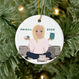 Personalized Wax Warmer Woman Ceramic Tree Decoration