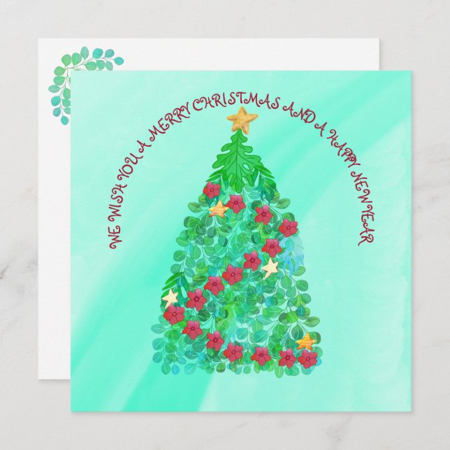 PERSONALIZED WE WISH YOU A MERRY CHRISTMAS CARD (Front/Back)