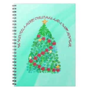 PERSONALIZED WE WISH YOU A MERRY CHRISTMAS NOTEBOOK
