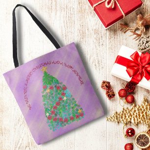 PERSONALIZED WE WISH YOU A MERRY CHRISTMAS TOTE BAG