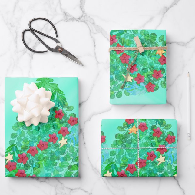 PERSONALIZED WE WISH YOU A MERRY CHRISTMAS WRAPPING PAPER SHEET (Front)