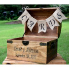 Personalized Wedding Card Box w/Burlap Banner