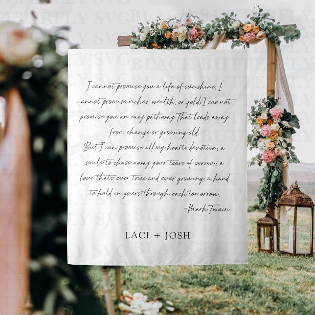 Personalized Wedding Ceremony Backdrop Banner  Tapestry (Wedding Ceremony Banner Backdrop)