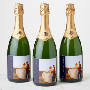 Personalized Wedding Champagne Label with Photo
