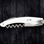 Personalized Wedding Custom Heart Couple Monogram Corkscrew<br><div class="desc">Celebrate in style with a personalized white waiter’s corkscrew designed just for the wedding party, featuring a minimalist couple monogram with a sweet rose gold printed heart on the handle. This custom wine opener is perfect for popping bottles at the rehearsal dinner, getting‑ready suite, or wedding reception bar, and doubles...</div>