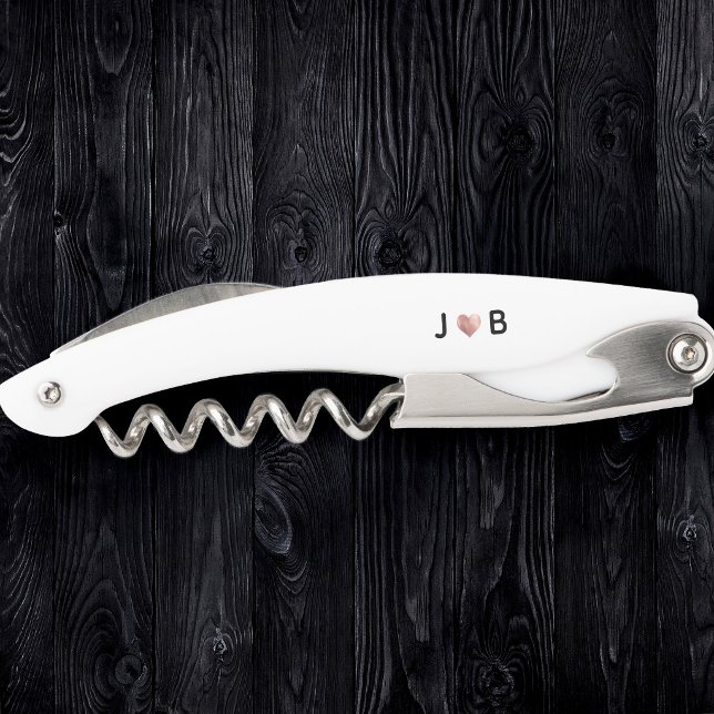 Personalized Wedding Custom Heart Couple Monogram Corkscrew (Creator Uploaded)