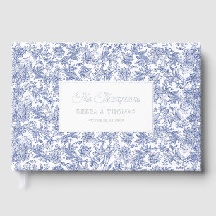 Personalized Wedding French Toile Blue Floral Guest Book