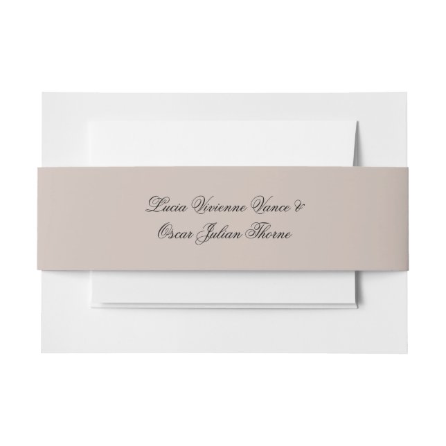Personalized Wedding Invitation Belly Band (Front Example)