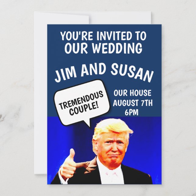 PERSONALIZED WEDDING INVITATIONS DONALD TRUMP (Front)