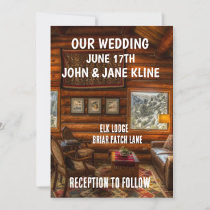PERSONALIZED WEDDING INVITATIONS LOG CABIN LODGE