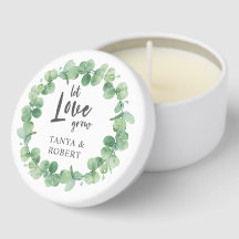 Personalized Wedding Let Love Grow Eucalyptus 