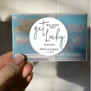 Personalized Wedding Lottery Ticket Couple Name Classic Round Sticker