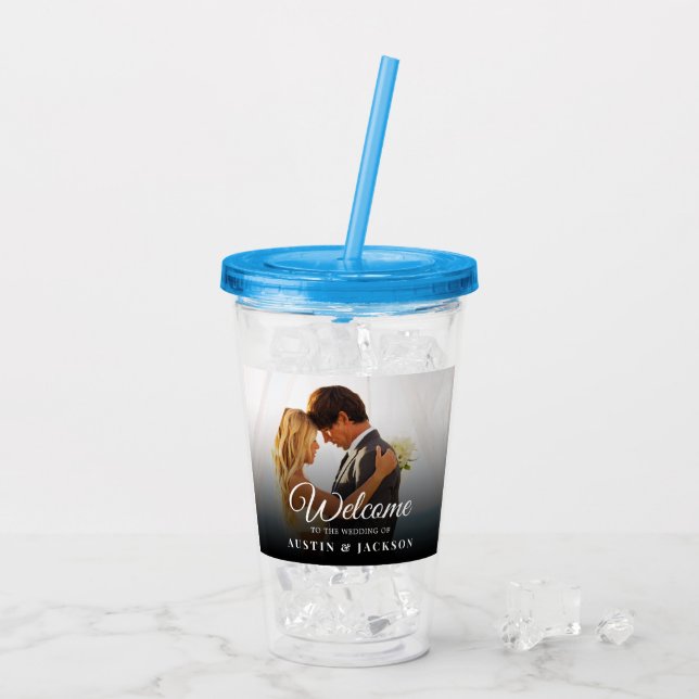 Personalized Wedding Photo Acrylic Tumbler (Back Ice)
