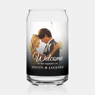 Personalized Wedding Photo Can Glass