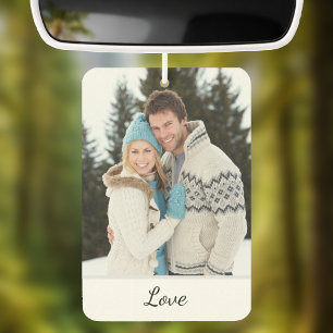 Personalized Wedding Photo With Initials  Car Air Freshener