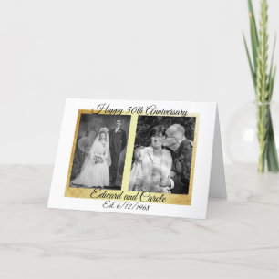 Personalized Wedding Photos 50th Anniversary Card