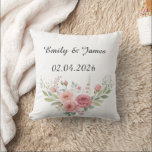 Personalized Wedding Pillow with Names & Date<br><div class="desc">Celebrate love with this elegant personalized wedding pillow! Featuring the couple’s names and wedding date,  adorned with soft blush roses and greenery,  it makes a perfect keepsake for newlyweds. Ideal for home decor,  anniversary gifts,  bridal showers,  or as a unique wedding present. Customize it to make it truly special!</div>
