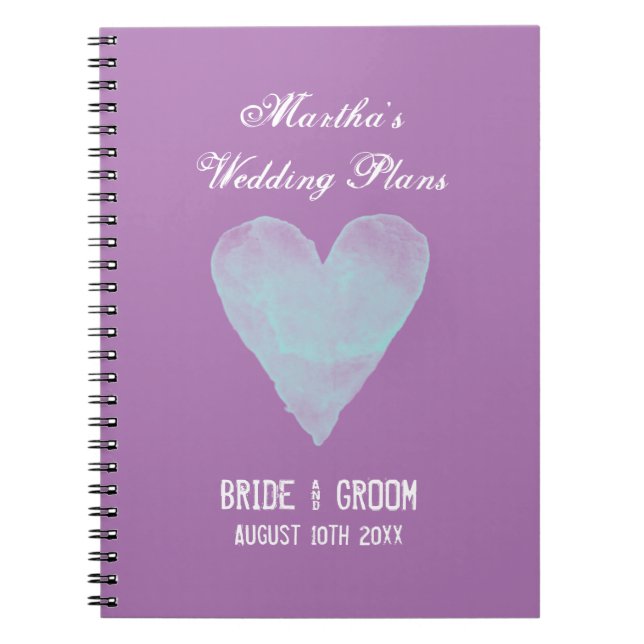 Personalized wedding planner organizer notebook (Front)